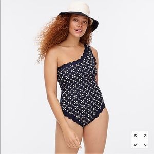 J. Crew Scallop Swimsuit in eyelet